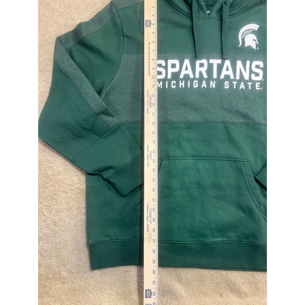 Michigan State Spartans Hoodie Green Mens 2XL Athletic College Sweatshirt - Picture 2 of 6